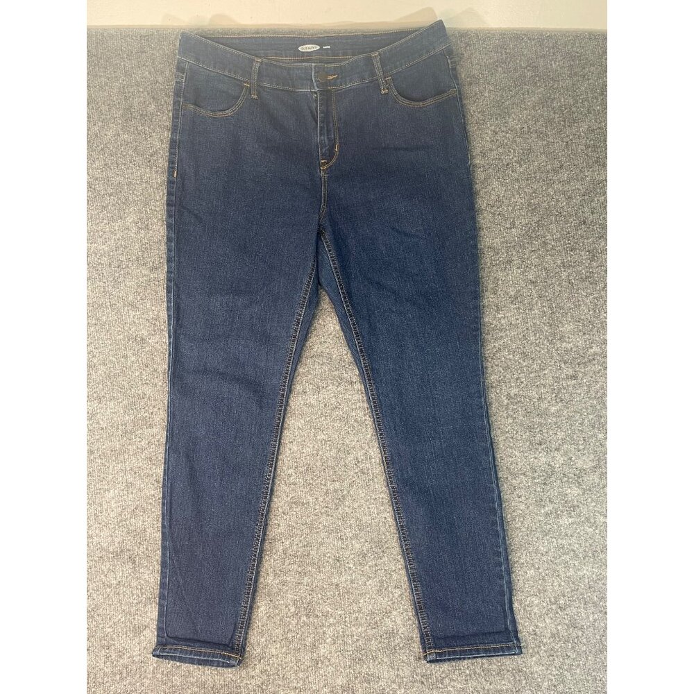 Old Navy Super Womens Size 14  Denim Jean blue Straight Leg Cotton Blends